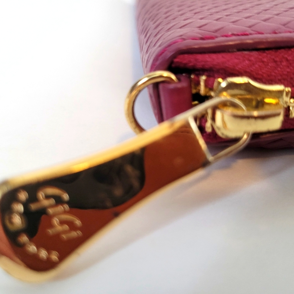 Gigi City Walletraspberry Embossed Python Leather - image 3